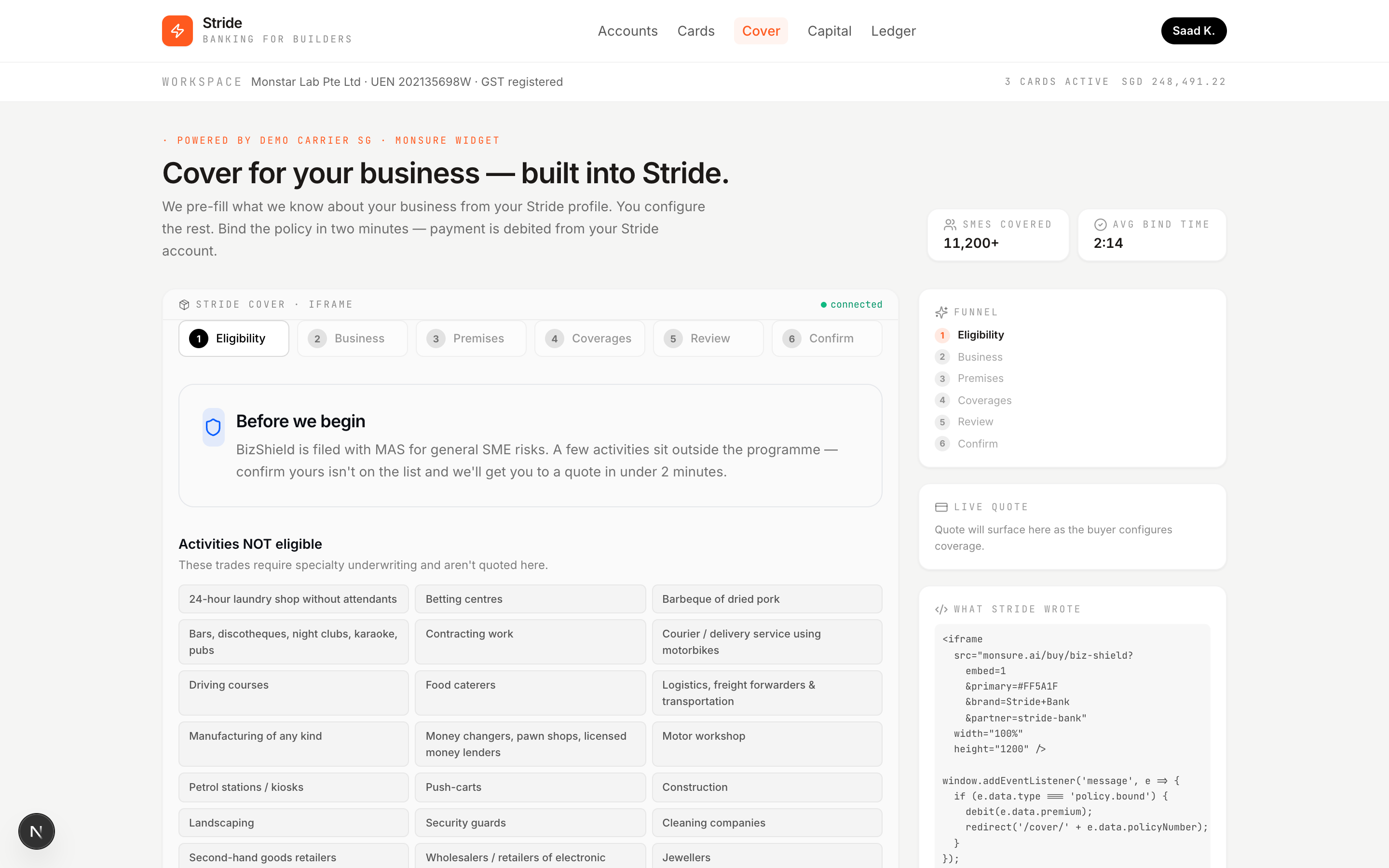 Partner embed (Stride Bank)